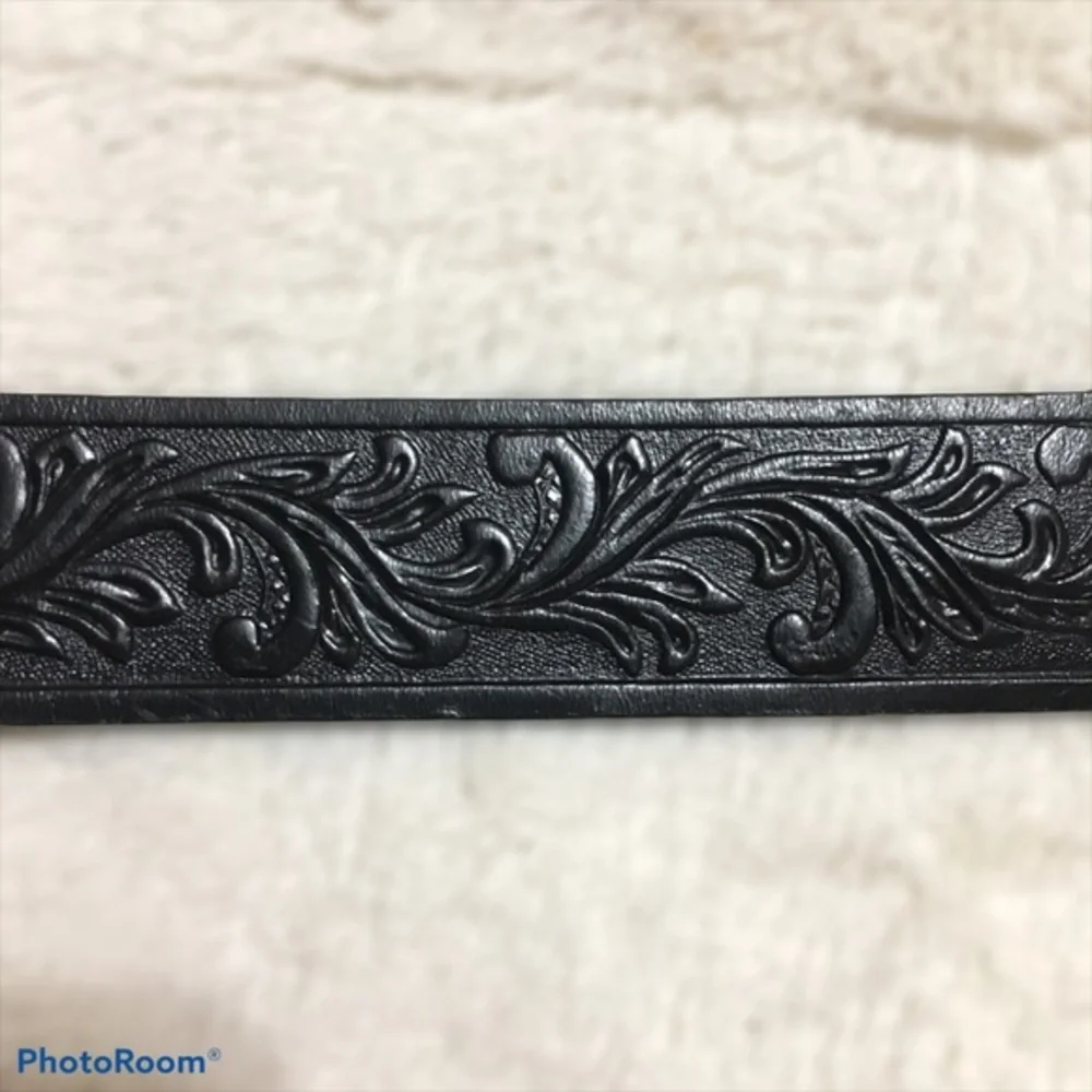Tony Lama Kids Black Cowboy Buckle Belt Si…